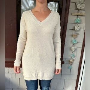 Taupe long knitted sweater